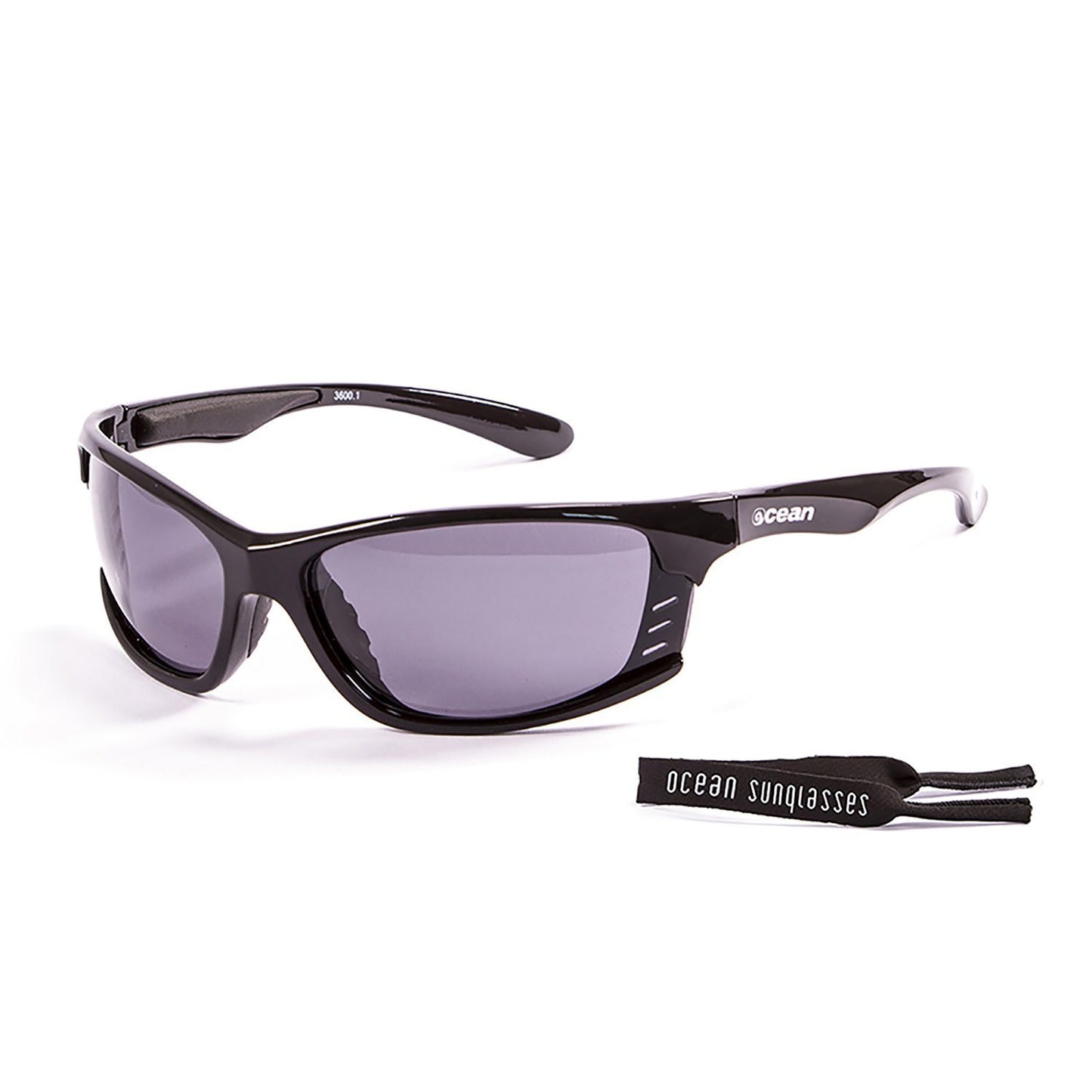 OCEAN CYPRUS Polarized Sunglasses Kiteboarding Surf Water Sports (Frame Shiny Black, Lens Smoke)