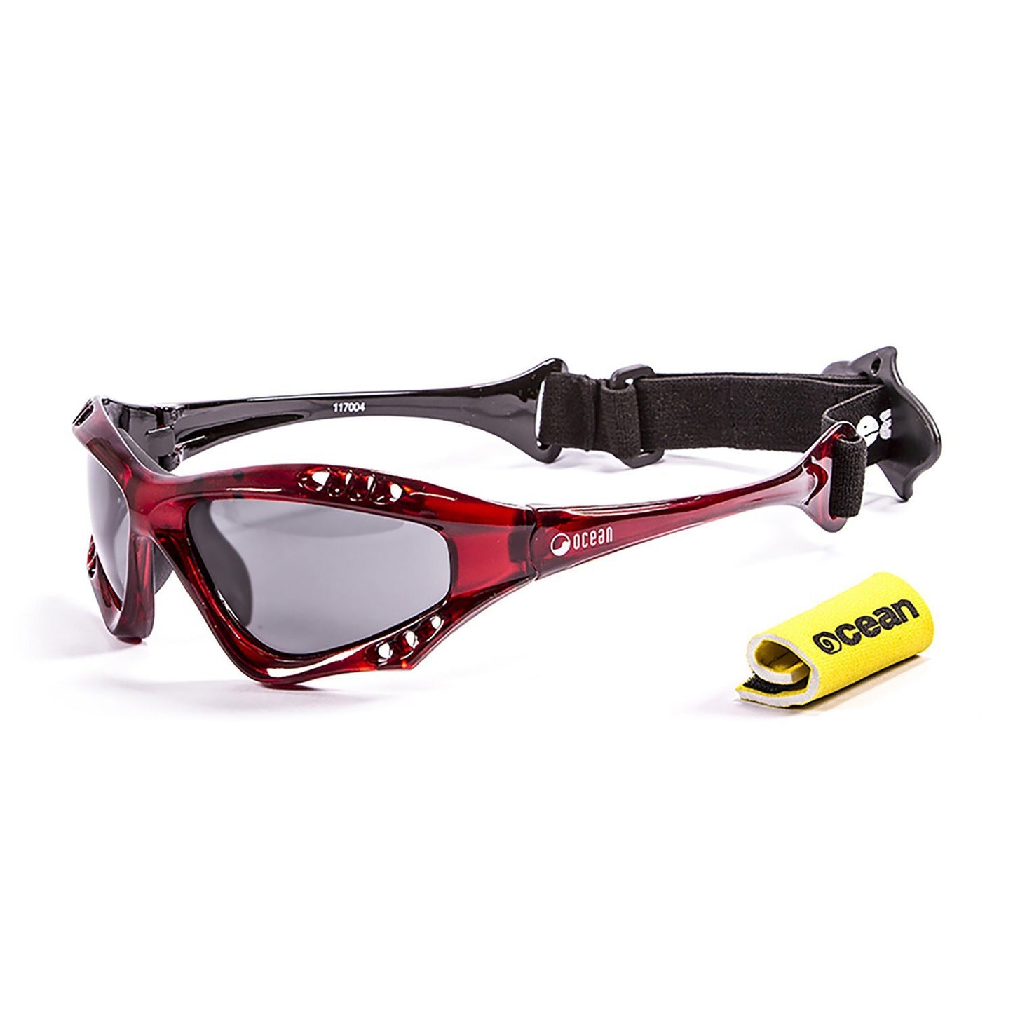 OCEAN AUSTRALIA Polarized Sunglasses Kiteboarding & Water Sports (Frame Red, Lens Smoke)