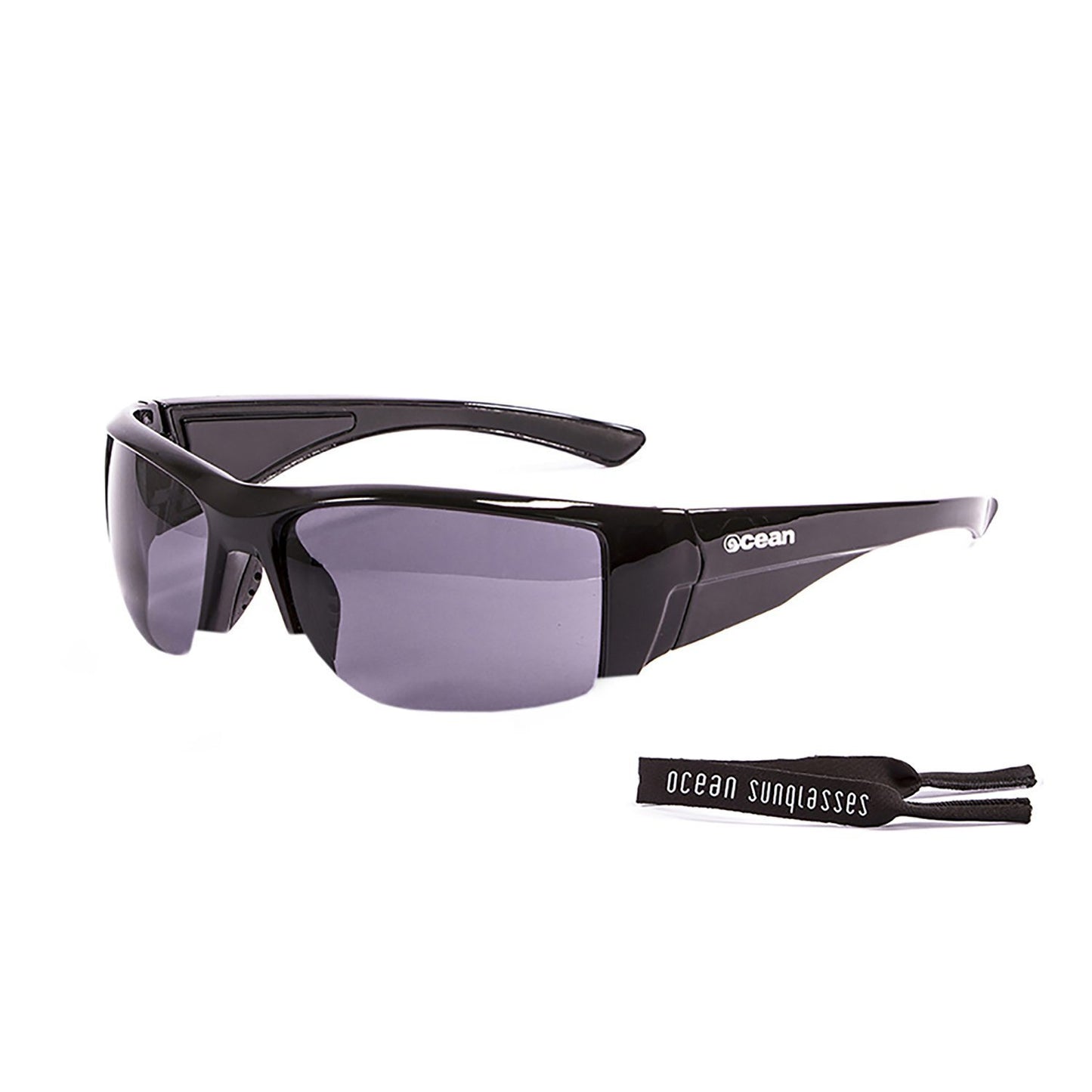 GUADALUPE Polarized Sunglasses Kiteboarding Surf Water Sports (Frame Shiny Black, Lens Smoke)