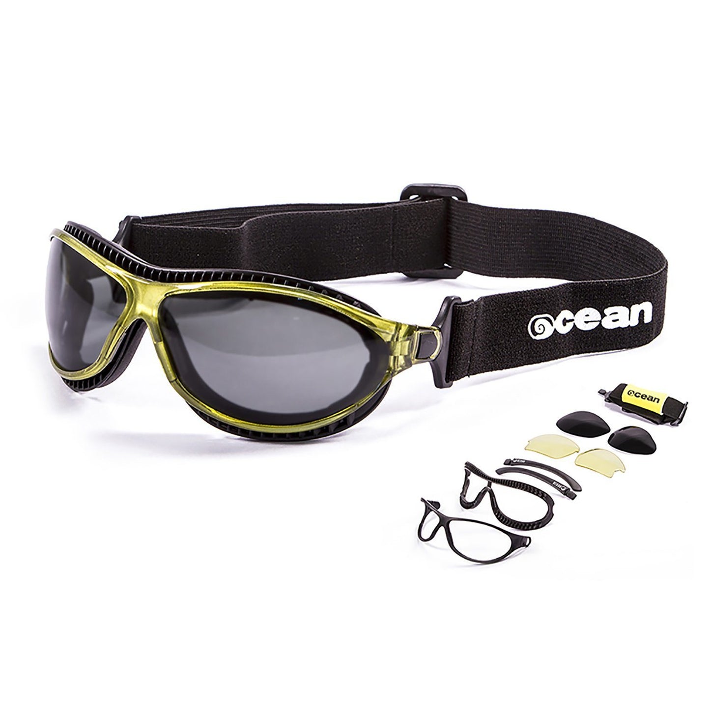 OCEAN TIERRA DE FUEGO Polarized Sunglasses Kiteboarding Surf Water Sports (Frame Green, Lens Smoke)