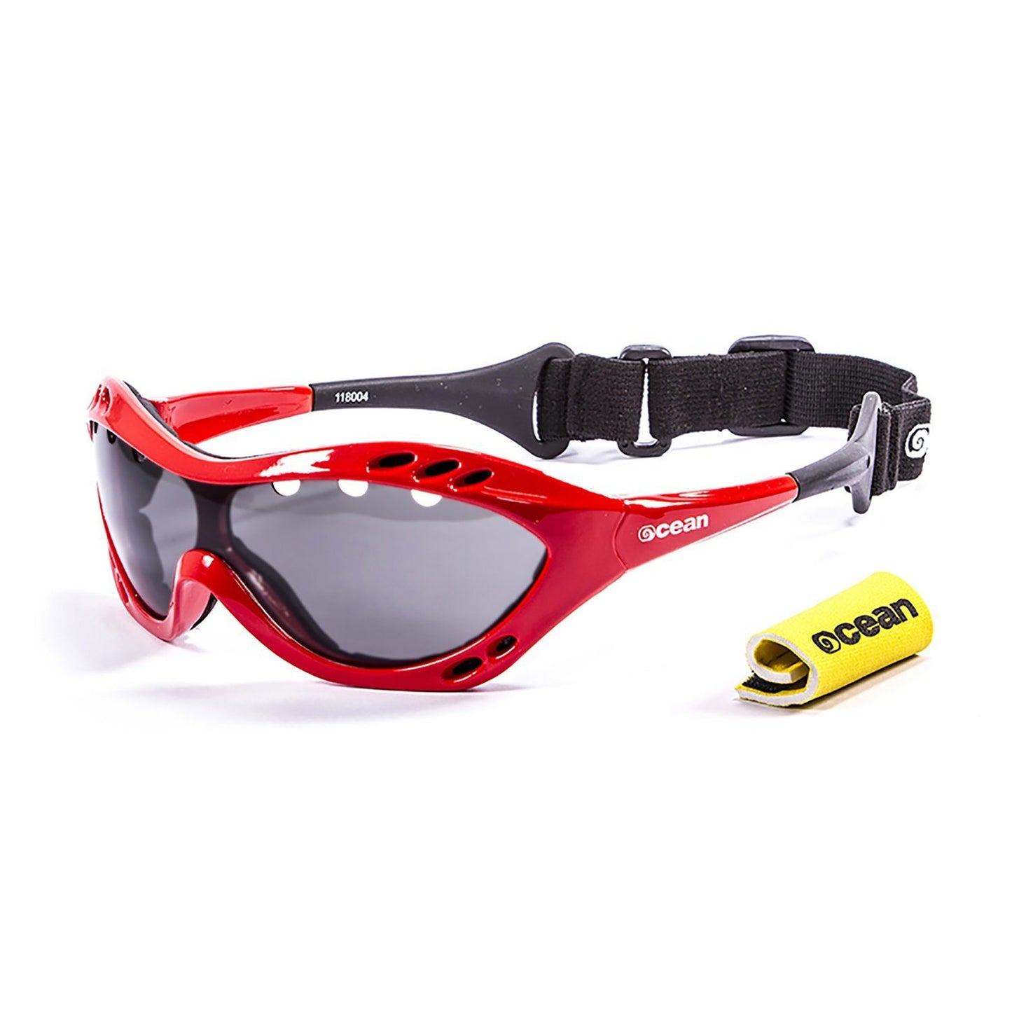 OCEAN COSTA RICA Polarized Sunglasses Kiteboarding & Water Sports (Frame Matte Red, Lens Smoke)
