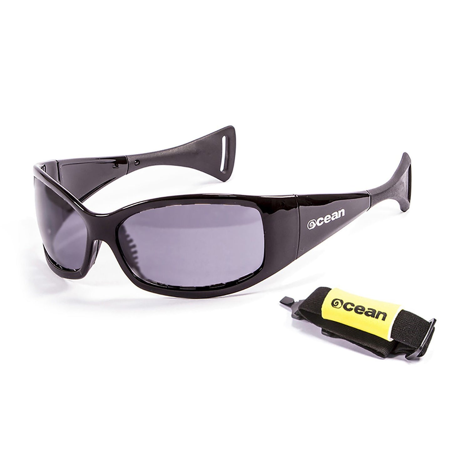 OCEAN MENTAWAY Polarized Sunglasses Kiteboarding Surf Water Sports (Frame Shiny Black, Lens Smoke)