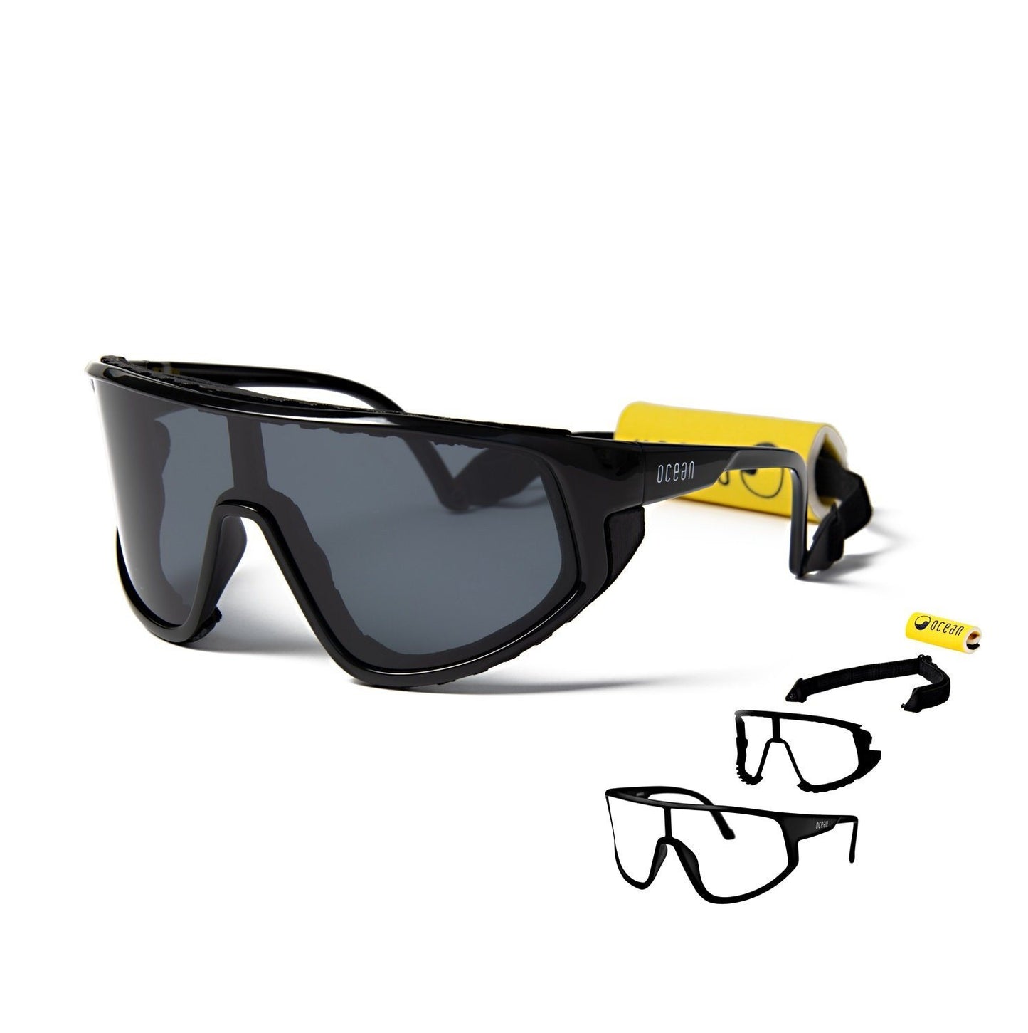 OCEAN KILLY WATER Polarized Kiteboarding and Water Sports Sunglasses (Frame Shiny Black, Lens Smoke)