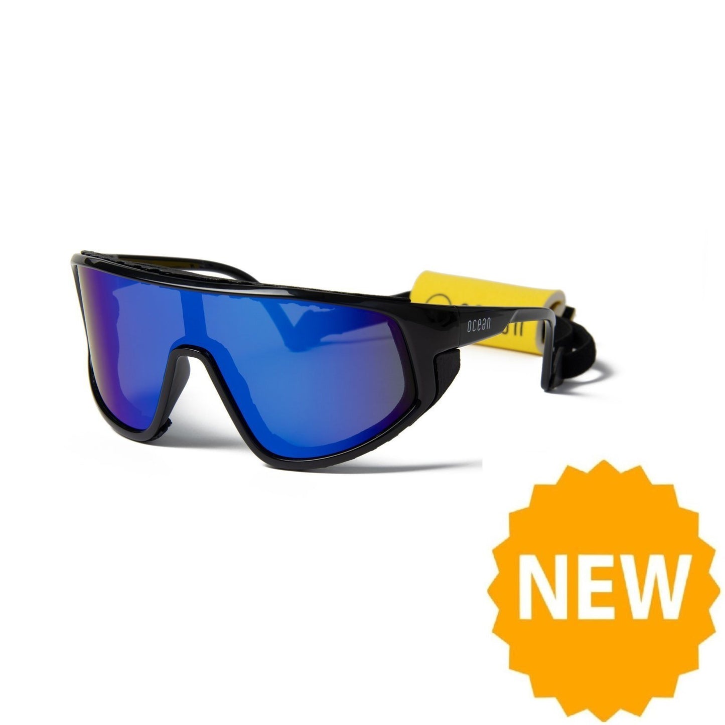 KILLY WATER Polarized Kiteboarding and Water Sports Sunglasses (Frame Shiny Black, Lens Blue)