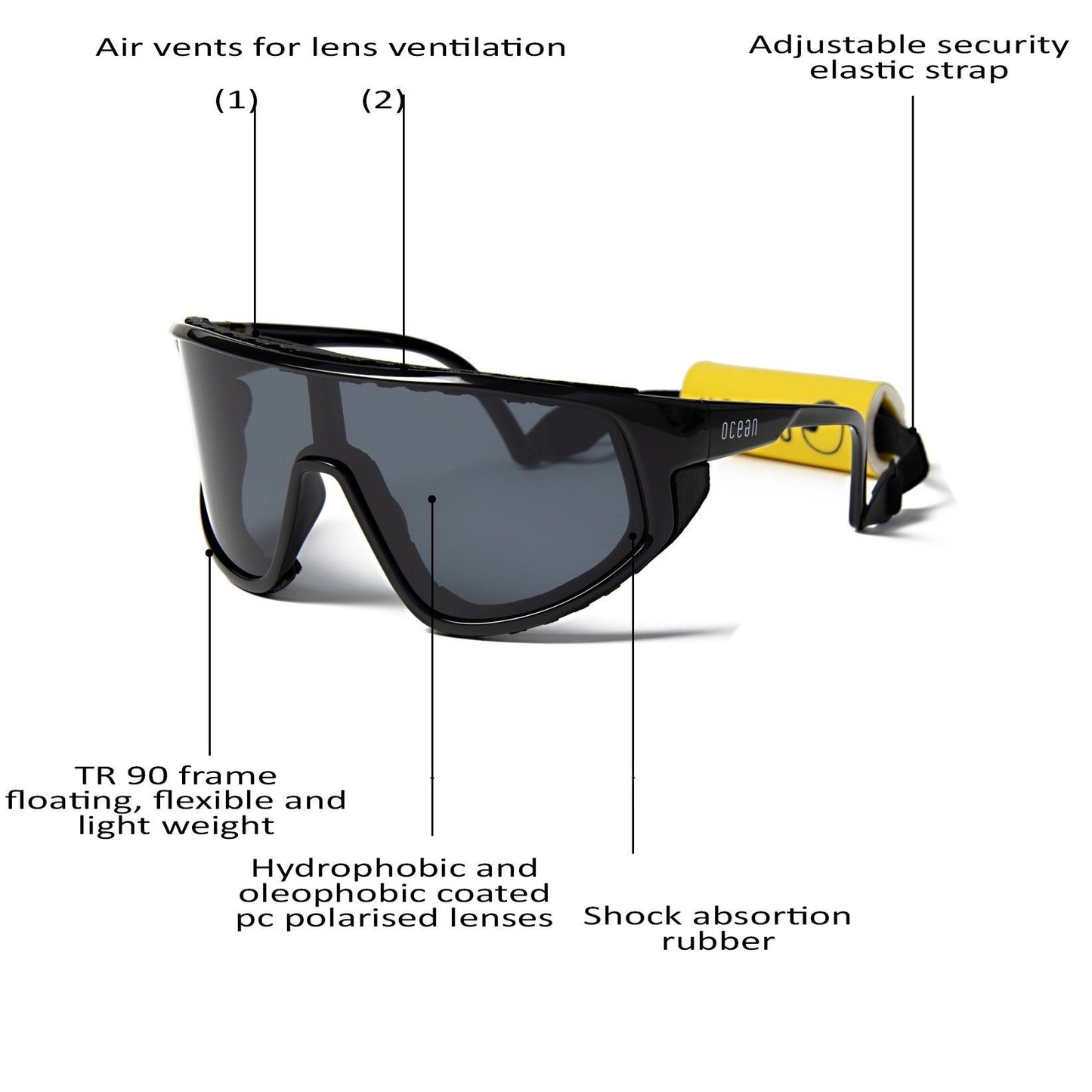 OCEAN KILLY WATER Polarized Kiteboarding and Water Sports Sunglasses (Frame White, Lens Blue)