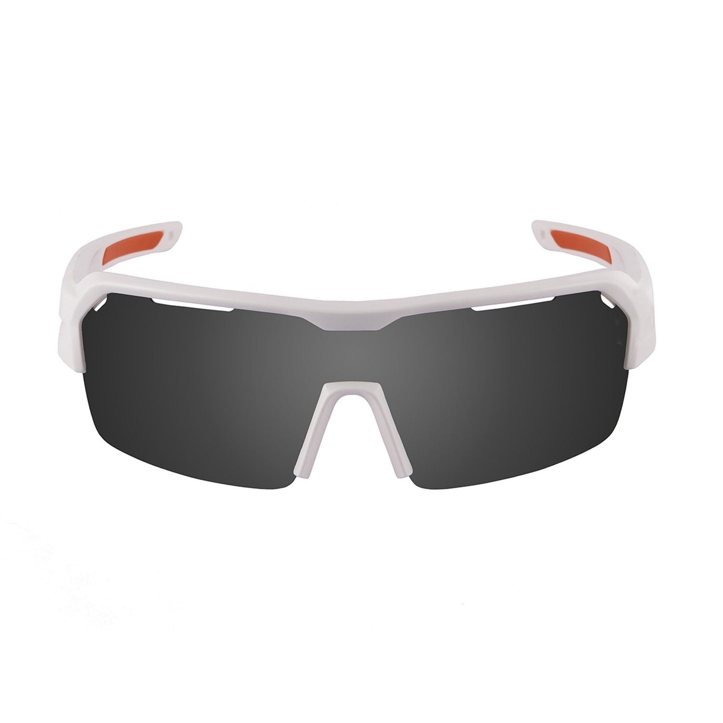 OCEAN RACE Polarized Sunglasses Cycling & Running Water Sports (Frame Matte White, Lens Smoke)