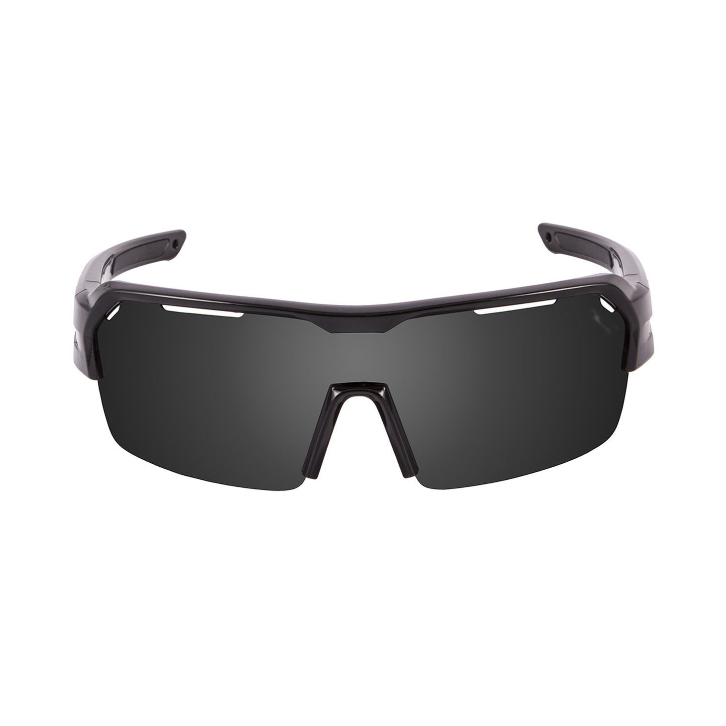OCEAN RACE Polarized Sunglasses Cycling & Running Water Sports (Frame Shiny Black, Lens Smoke)