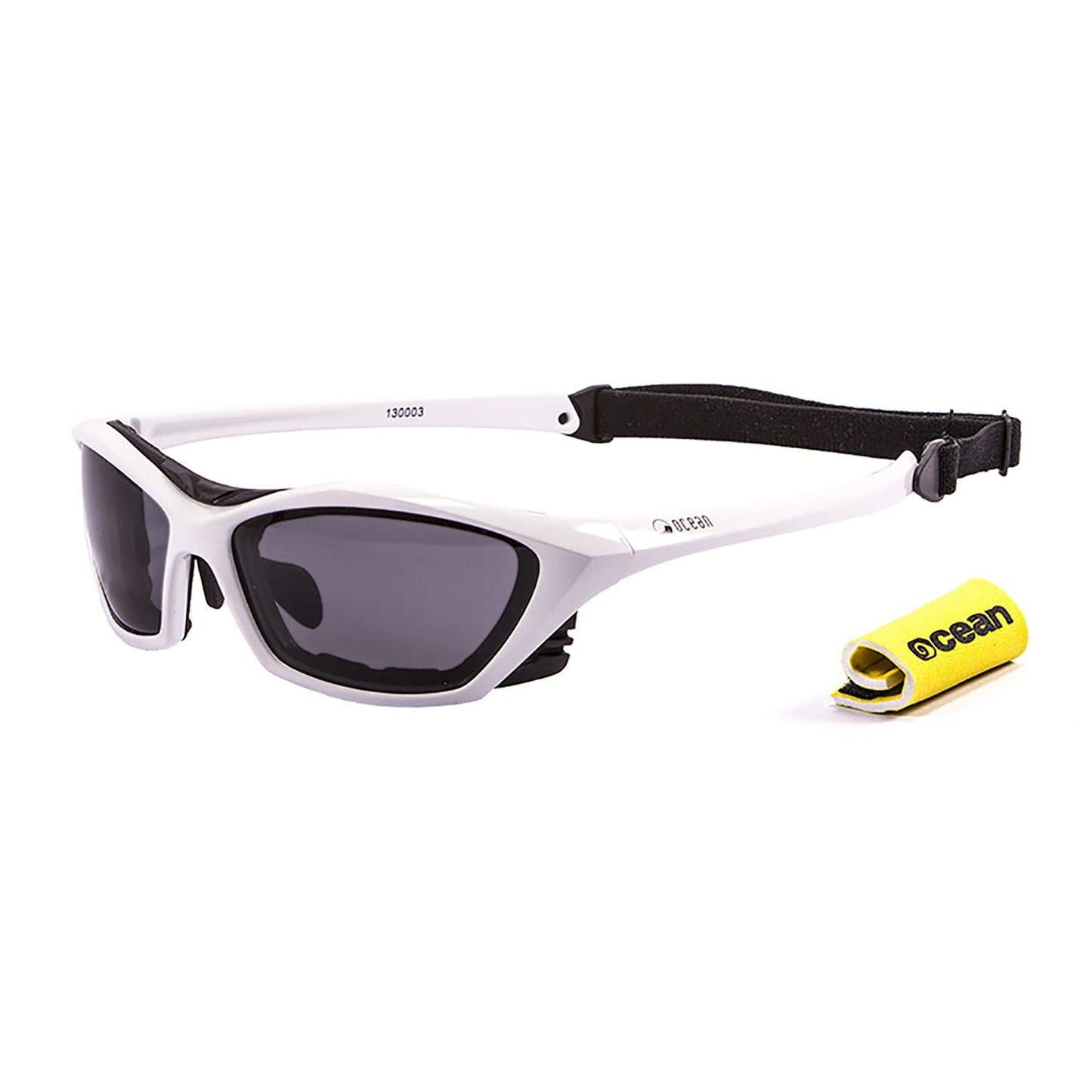 OCEAN LAKE GARDA Polarized Sunglasses Kiteboarding Surf Water Sports (Frame Shiny White, Lens Smoke)