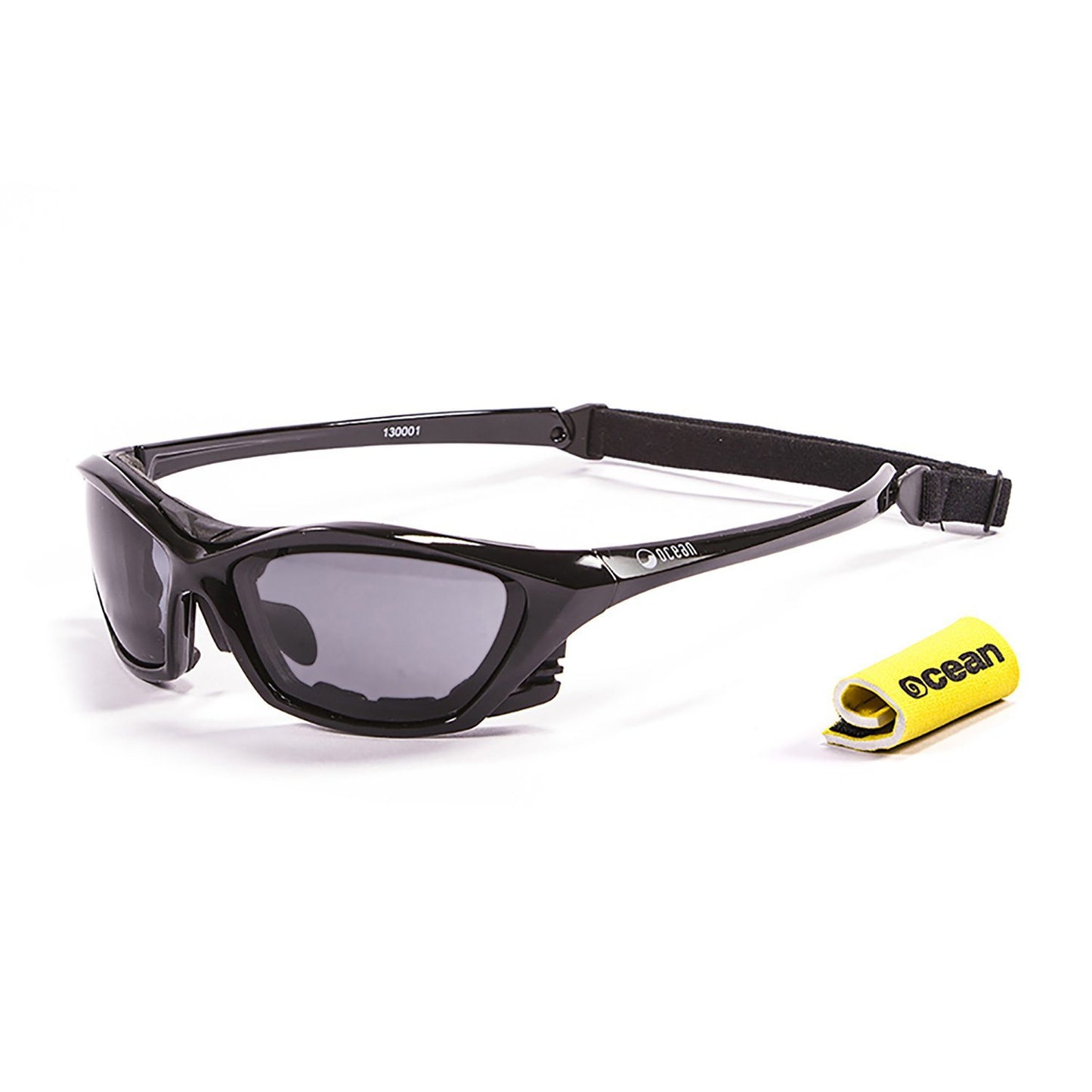 OCEAN LAKE GARDA Polarized Sunglasses Kiteboarding Surf Water Sports (Frame Shiny Black, Lens Smoke)
