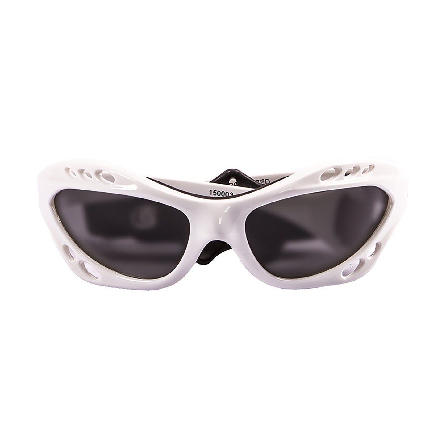 CUMBUCO Polarized Sunglasses Kiteboarding & Water Sports (Frame Shiny White, Lens Smoke)