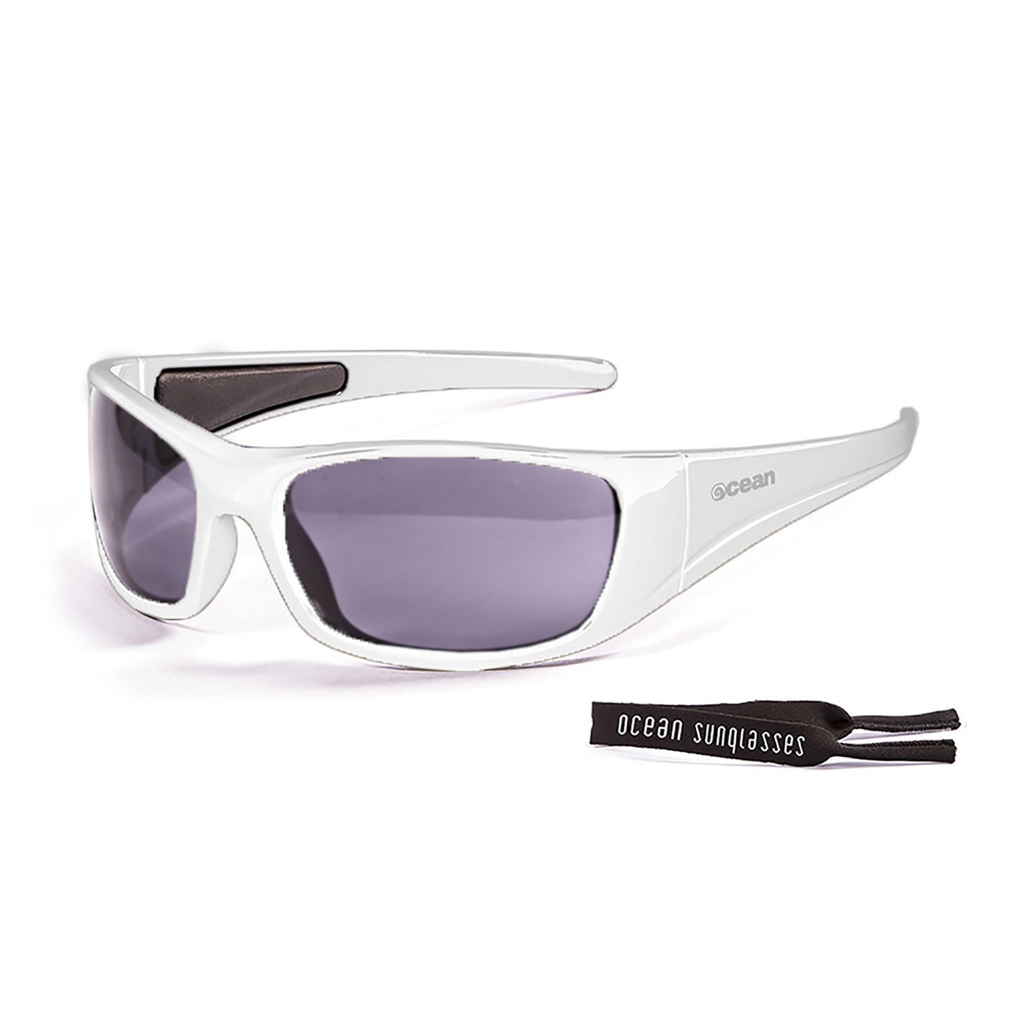 OCEAN BERMUDA Polarized Sunglasses Kiteboarding Surf Water Sports (Frame Shiny White, Lens Smoke)