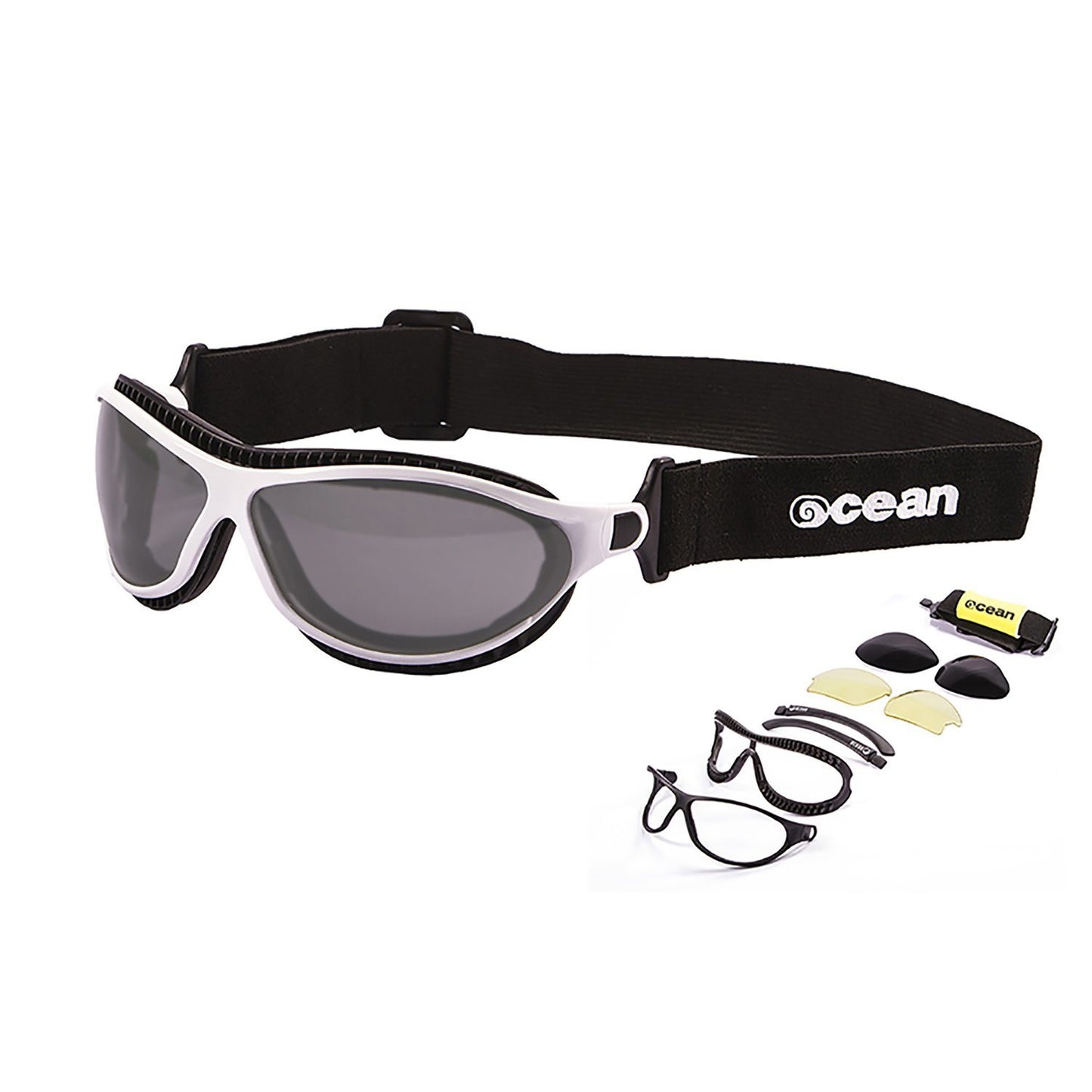 TIERRA DE FUEGO Polarized Sunglasses Kiteboarding Surf Water Sports (Frame Matte White, Lens Smoke)
