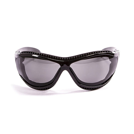 OCEAN TIERRA DE FUEGO Polarized Sunglasses Kiteboarding Surf Water Sports (Frame Shiny Black, Lens Smoke)