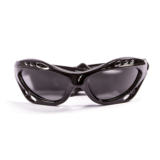 OCEAN CUMBUCO Polarized Sunglasses Kiteboarding & Water Sports (Frame Shiny Black, Lens Smoke)
