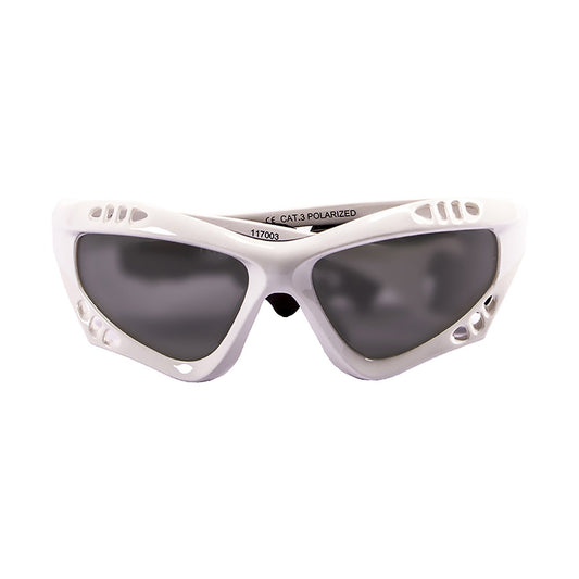 OCEAN AUSTRALIA Polarized Sunglasses Kiteboarding & Water Sports (Frame Shiny White, Lens Smoke)
