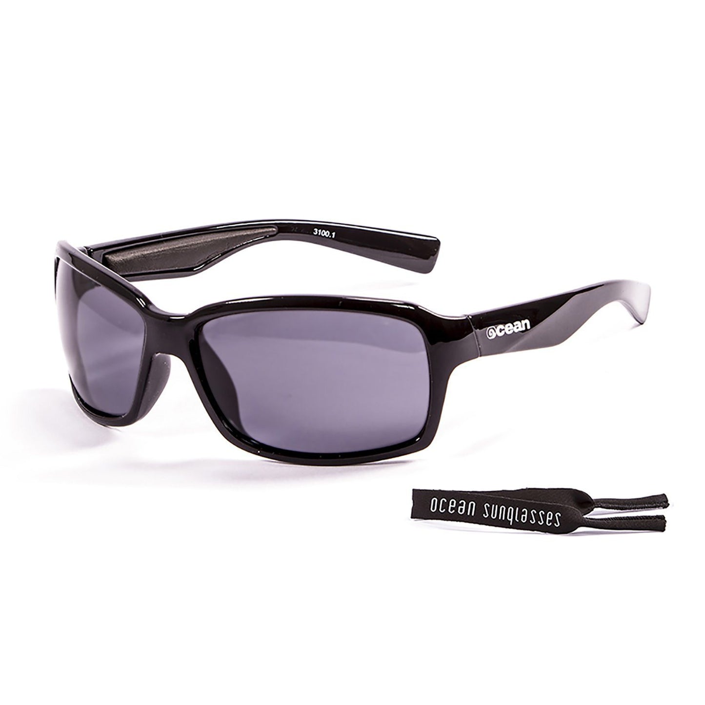 VENEZIA Polarized Sunglasses Kiteboarding Surf Water Sports (Frame Shiny Black, Lens Smoke)