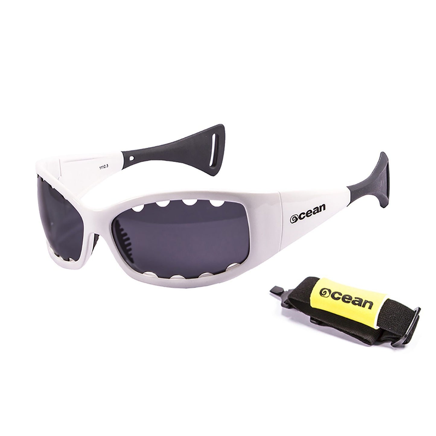 FUERTEVENTURA Polarized Sunglasses Kiteboarding Surf Water Sports (Frame White, Lens Smoke)