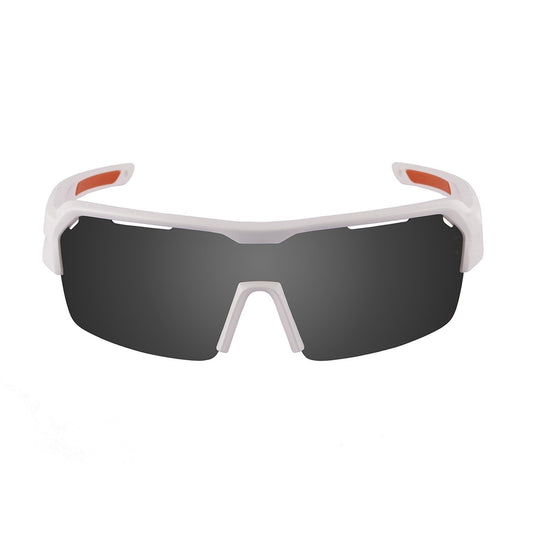 OCEAN RACE Polarized Sunglasses Cycling & Running Water Sports (Frame Matte White, Lens Smoke)