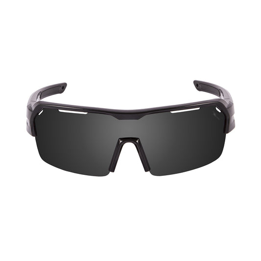 OCEAN RACE Polarized Sunglasses Cycling & Running Water Sports (Frame Shiny Black, Lens Smoke)